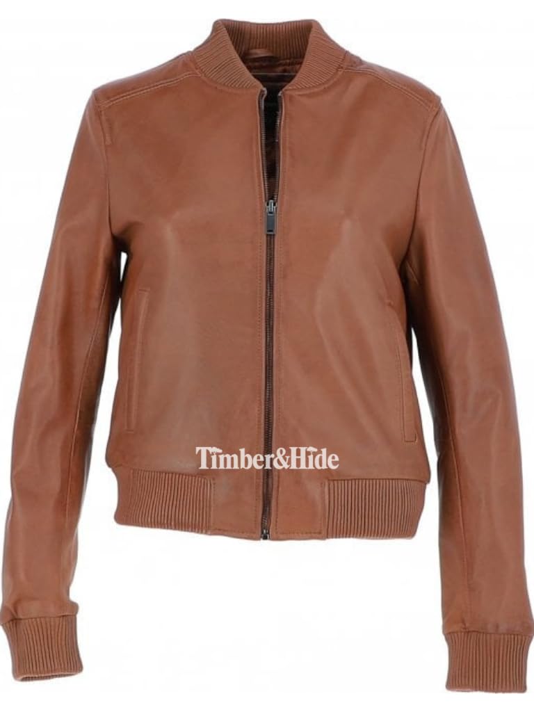 Women's Leather Bomber Jacket