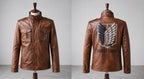 Attack on Titan Survey Corps Leather Jacket | Man's Military Scout Cosplay Coat