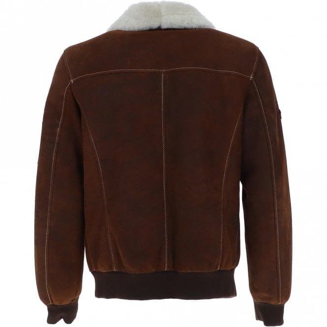 Men's Premium Leather Aviator Jacket with Detachable Collar
