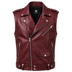 Handmade Cowhide Leather Vest | Classic Biker Vest | Gothic Rocker Sleeveless Jacket