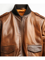 Aviator G1 Distressed Men’s Bomber Vintage Leather Jacket – Distressed Brown