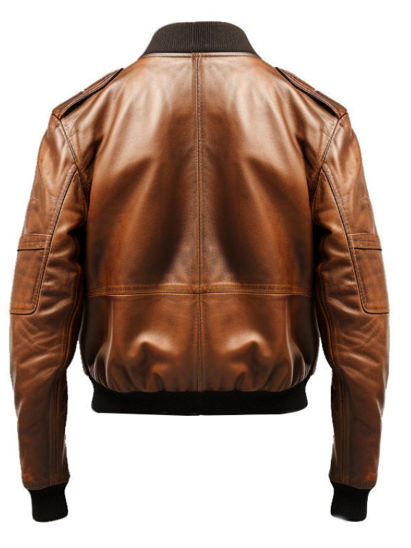 Aviator G1 Distressed Men’s Bomber Vintage Leather Jacket – Distressed Brown