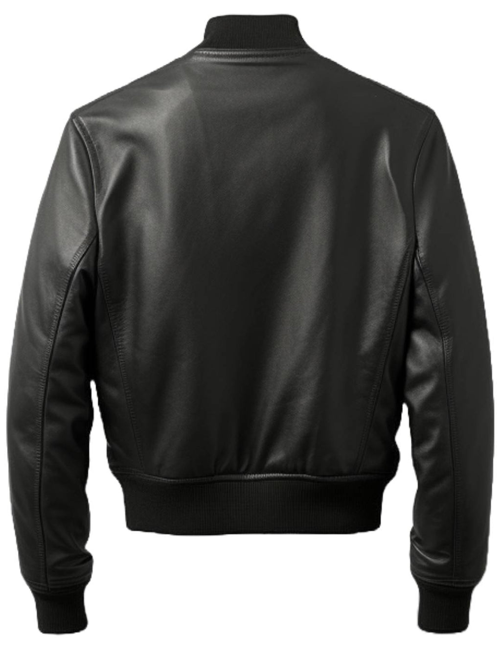 Black Bomber Leather Jacket Men – Black Leather Jacket