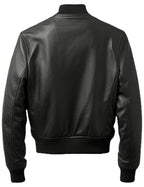 Black Bomber Leather Jacket Men – Black Leather Jacket