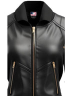 Black Leather Jacket Bomber Style