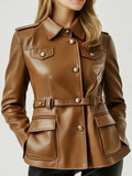 Bonnie Leather Brown Jacket – Women’s Real Leather Jacket