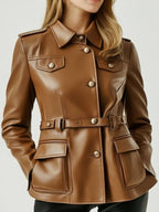 Bonnie Leather Brown Jacket – Women’s Real Leather Jacket