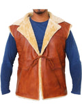 Brown Cord Style Leather Vest