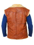 Brown Cord Style Leather Vest