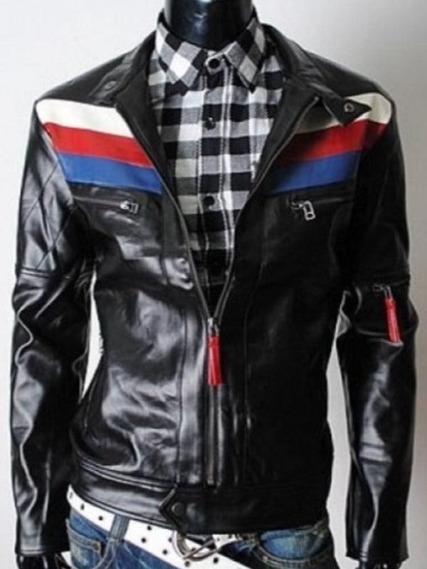 Casual Slim-fit Rider Leather Jacket