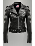 Daphne Black Women Biker Leather Jacket