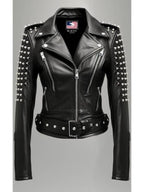 Daphne Black Women Biker Leather Jacket
