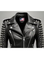 Daphne Black Women Biker Leather Jacket