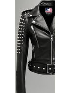 Daphne Black Women Biker Leather Jacket