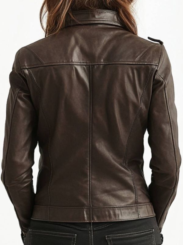 Elsie Leather Brown Jacket – Women’s Classic Leather Outerwear