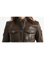 Elsie Leather Brown Jacket – Women’s Classic Leather Outerwear