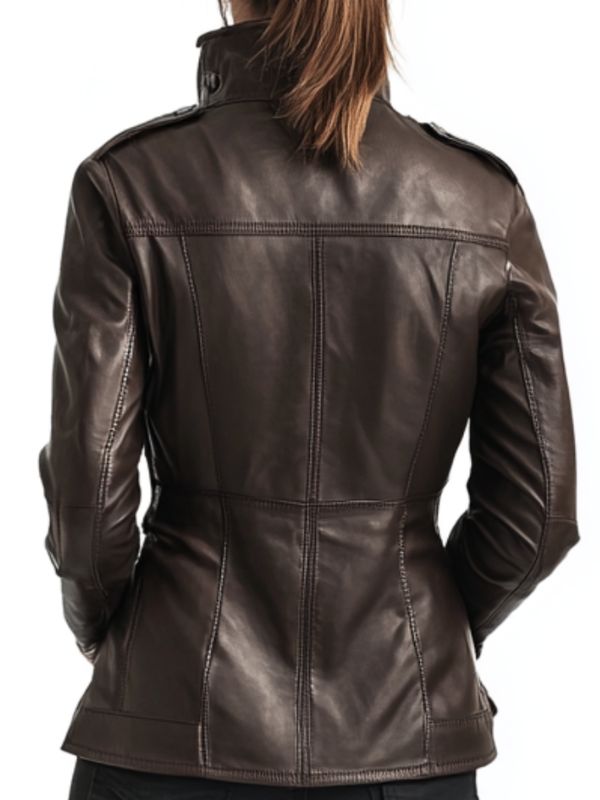 Evelyn Leather Brown Jacket – Women’s Leather Jacket in Brown