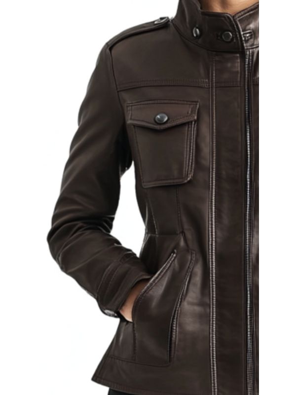Evelyn Leather Brown Jacket – Women’s Leather Jacket in Brown