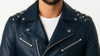Aiden Blue Leather Jacket - Men Leather Jacket Blue