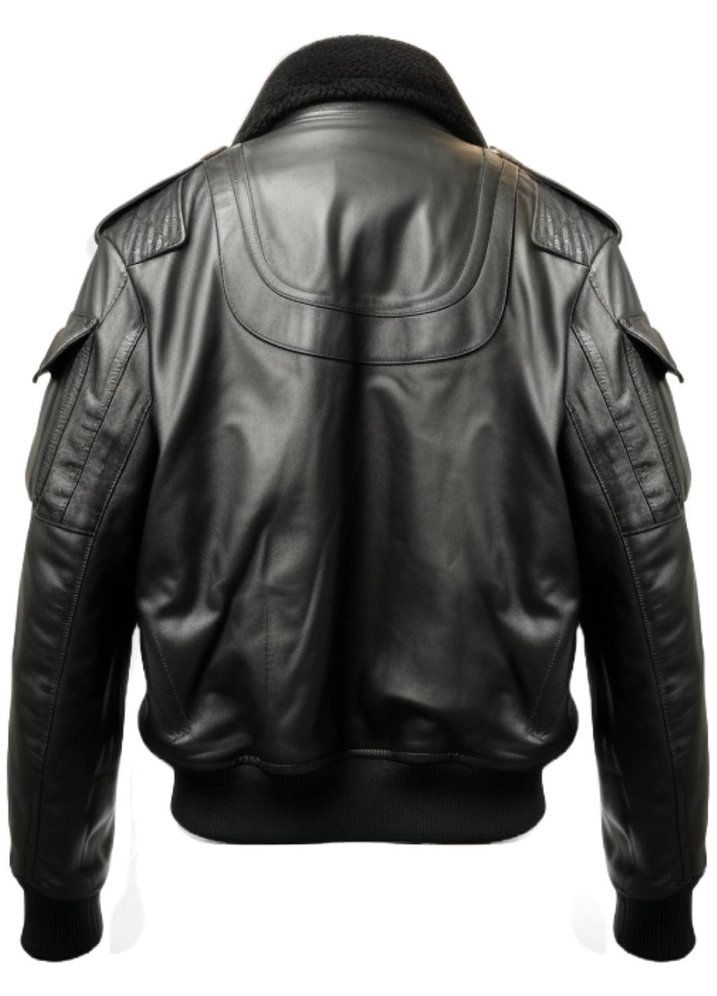 Flight Bomber Black Leather Jacket – Men Bomber Leather Jacket