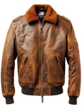 Flight Bomber Jacket – Aviator Flight Bomber Leather Jacket Distressed Brown