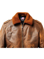 Flight Bomber Jacket – Aviator Flight Bomber Leather Jacket Distressed Brown