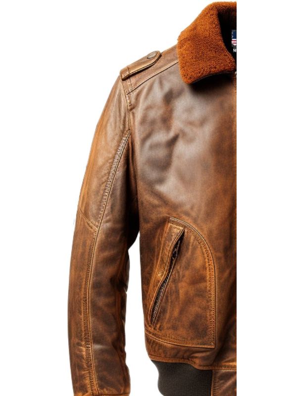 Flight Bomber Jacket – Aviator Flight Bomber Leather Jacket Distressed Brown
