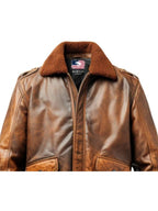 Flight Bomber Jacket – Aviator Flight Bomber Leather Jacket Vintage Brown