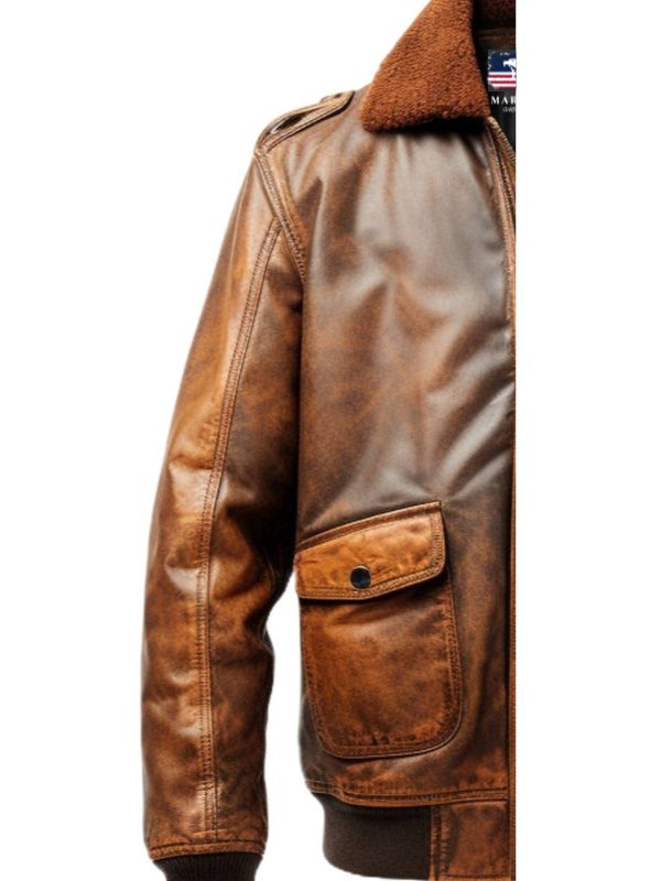 Flight Bomber Jacket – Aviator Flight Bomber Leather Jacket Vintage Brown