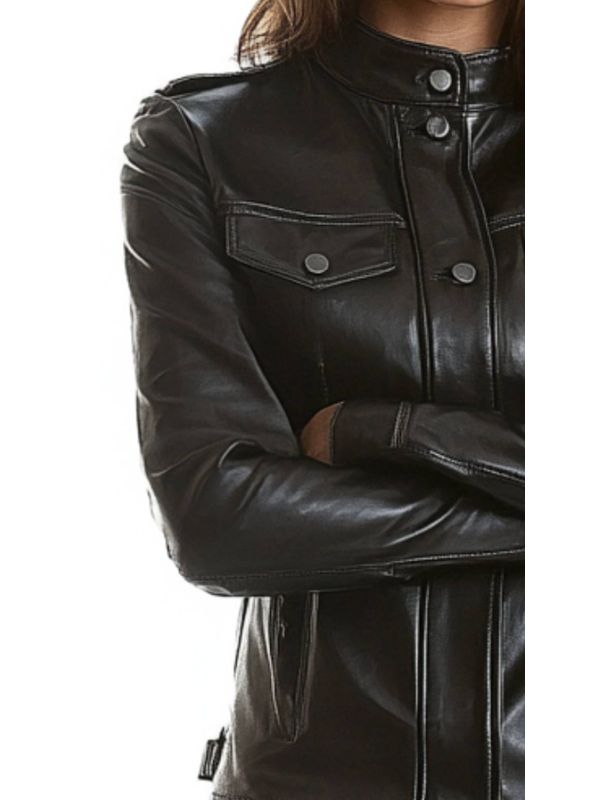 Isabella Women’s Black Leather Jacket