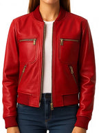 Isla Leather Red Jacket – Women Leather Jacket Red