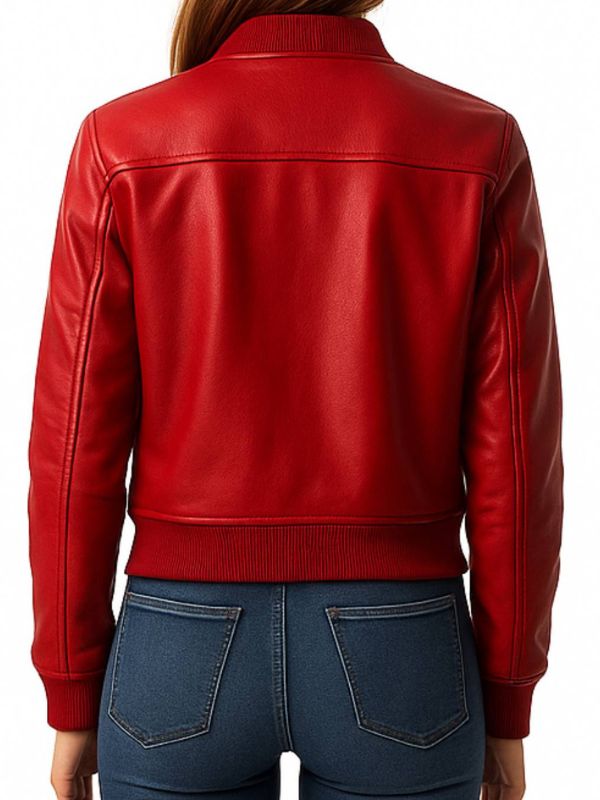 Isla Leather Red Jacket – Women Leather Jacket Red