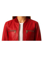 Isla Leather Red Jacket – Women Leather Jacket Red
