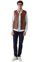 Luxury Brown Leather Vest for Men