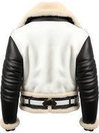 Men’s Aviator B3 Bomber Leather Jacket – Black &amp; White