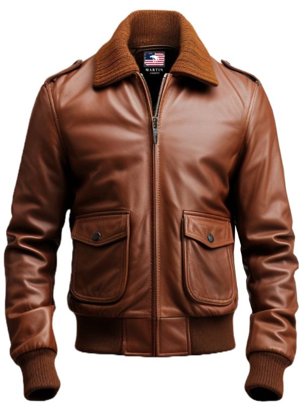 Men’s Aviator Brown Leather Jacket