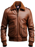 Men’s Aviator Brown Leather Jacket