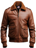 Men’s Aviator Brown Leather Jacket