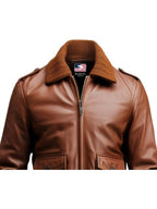 Men’s Aviator Brown Leather Jacket