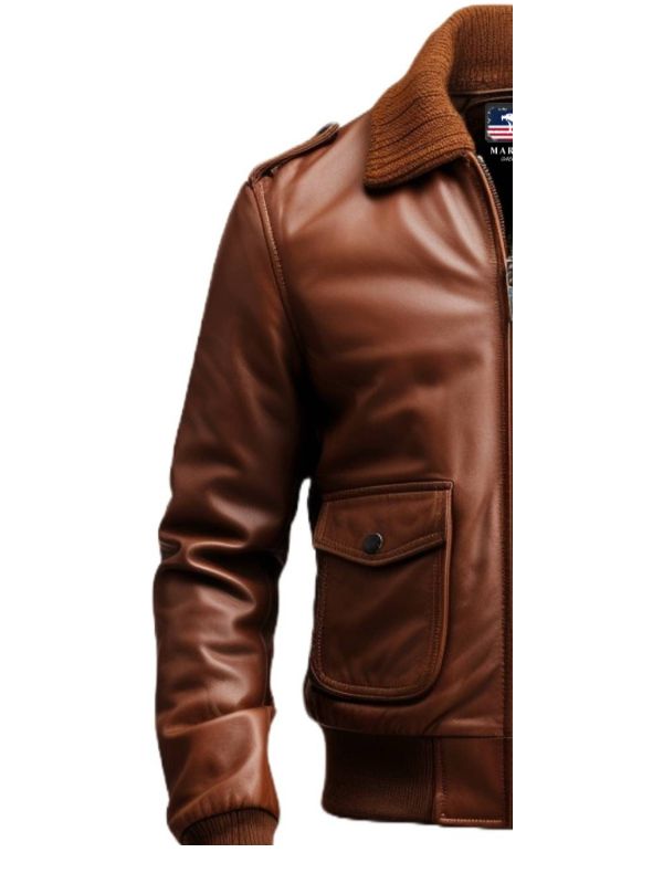 Men’s Aviator Brown Leather Jacket