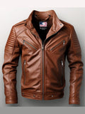 Men’s Benjamin Brown Biker Leather Jacket