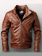 Men’s Benjamin Brown Biker Leather Jacket