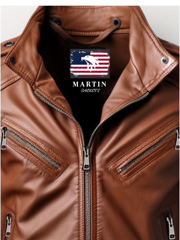 Men’s Benjamin Brown Biker Leather Jacket