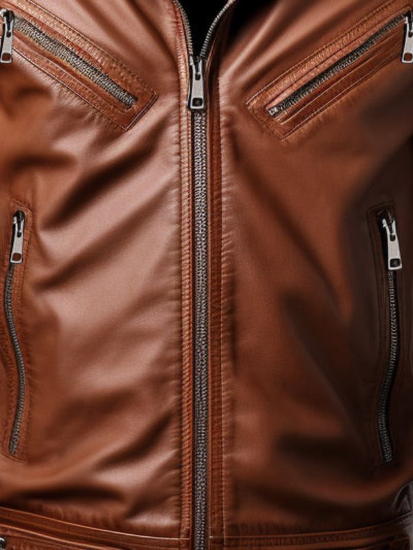 Men’s Benjamin Brown Biker Leather Jacket
