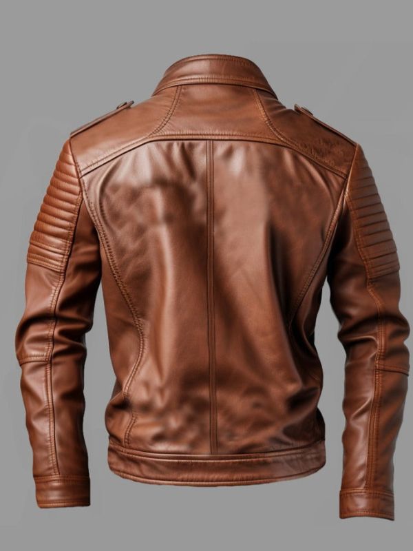 Men’s Benjamin Brown Biker Leather Jacket