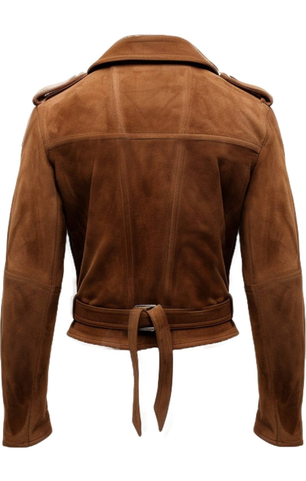 Men’s Biker Suede Leather Jacket – Camel Brown