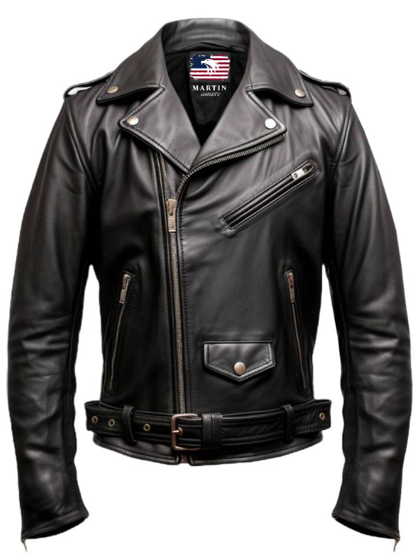 Men’s Black Biker Genuine Leather Jacket – Biker Jacket Black