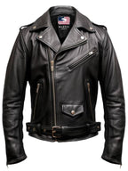 Men’s Black Biker Genuine Leather Jacket – Biker Jacket Black