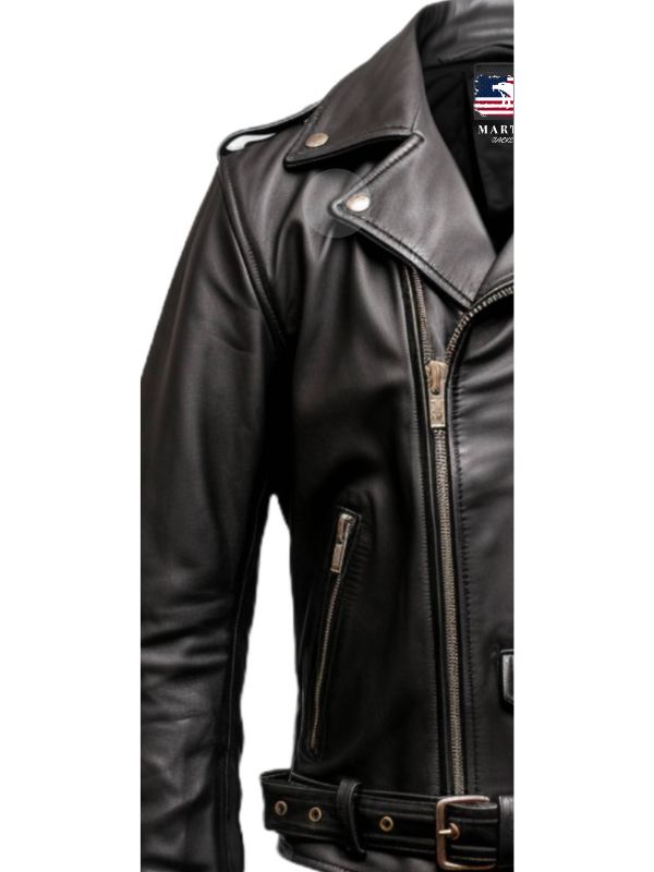 Men’s Black Biker Genuine Leather Jacket – Biker Jacket Black