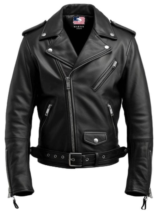 Men’s Black Biker Leather Jacket - Biker Leather Jacket Black